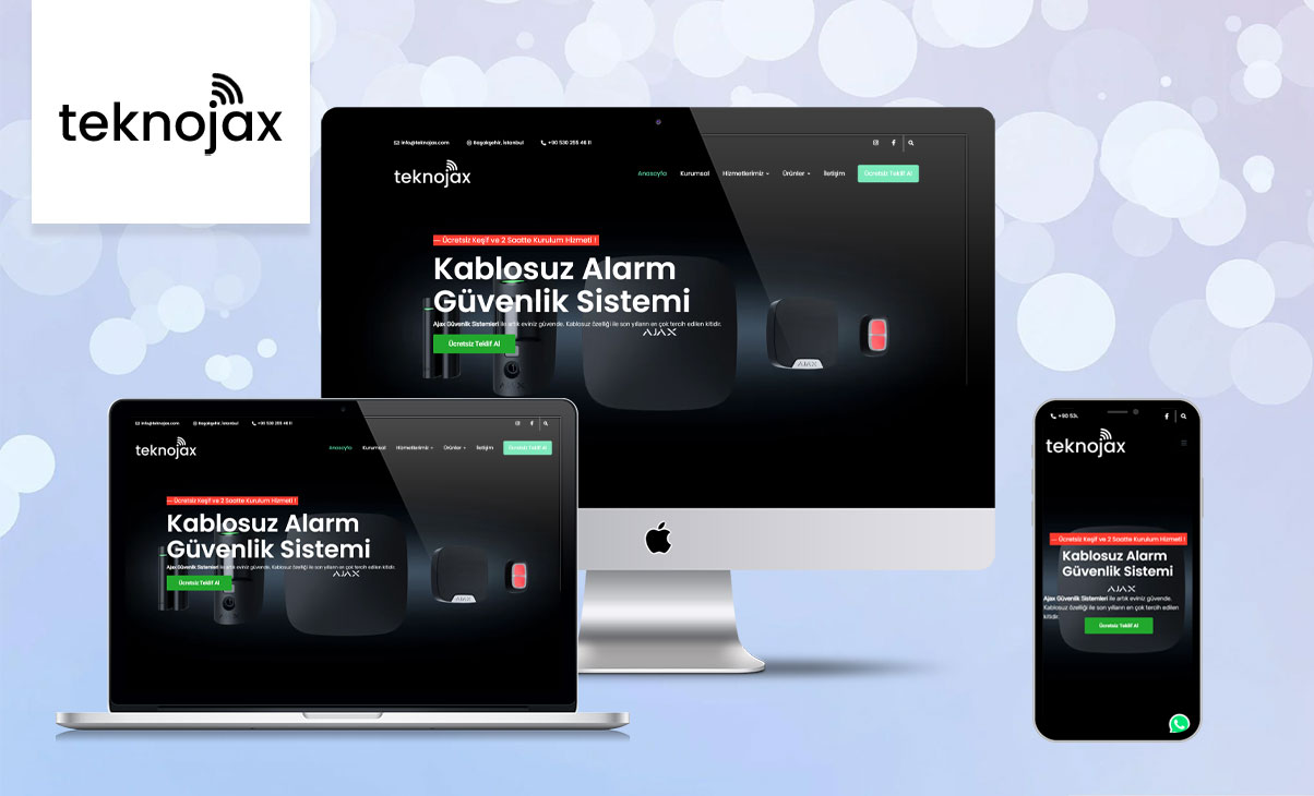 Teknojax Alarm Sistemleri Web Sitesi Tasarımı